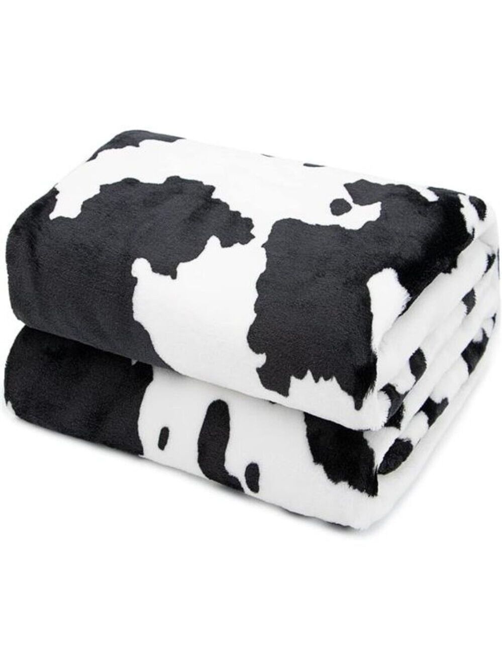 Cow Print Blanket Plush Soft Fleece Flannel Cute Throw Sofa Bed Kids Adults